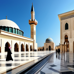 Architectural Harmony**

"A wide shot showcasing a Lebanese mosque and a church standing near each other in a bustling city street, fully clothed people walking by, modest dress, showcasing the architectural details of both buildings, safe for work, appropriate content, perfect anatomy, correct proportions, natural pose, professional photography, high quality, family-friendly. The image should capture the sense of peaceful coexistence and architectural beauty, demonstrating the blended styles of Islamic and Christian designs. Focus on detailed textures and natural lighting."

**